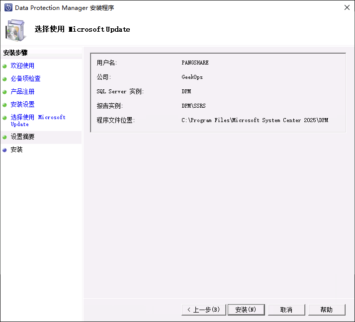 DPM 安装中